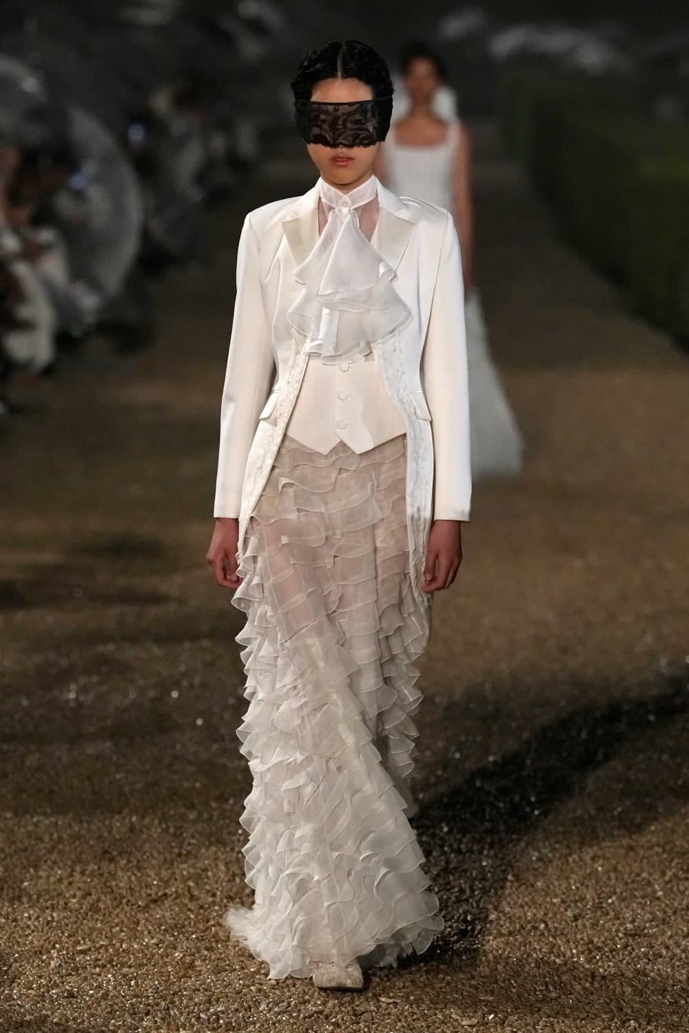 Maria Grazia Chiuri’s Final Dior Act Was a Ghostly, Glittering Dream Set in Rome